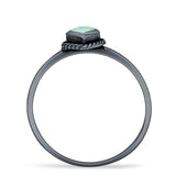 Oxidized Pear Teardrop Solitaire Ring