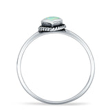 Oxidized Pear Teardrop Solitaire Ring