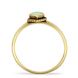 Oxidized Pear Teardrop Solitaire Ring