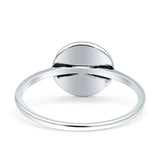 Moon Phases Ring 10mm Oxidized Round Lab Created Opal 925 Sterling Silver