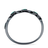 Leaf Band Oxidized Ring
