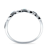 Leaf Band Oxidized Ring