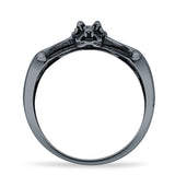 Oval 16mm Lab Created Blue Opal Flying Bat Oxidized Ring 925 Sterling Silver