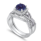 Round Natural Stone Three Piece Ring