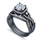 Round Natural Stone Three Piece Ring