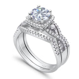 Round Natural Stone Three Piece Ring