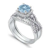 Round Natural Stone Three Piece Ring