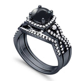 Round Natural Stone Three Piece Ring