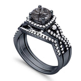 Round Natural Stone Three Piece Ring