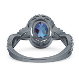 Infinity Shank Oval Natural Stone Ring