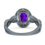 Infinity Shank Oval Natural Stone Ring