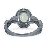 Infinity Shank Oval Natural Stone Ring