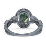 Infinity Shank Oval Natural Stone Ring