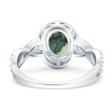 Infinity Shank Oval Natural Stone Ring