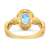 Infinity Shank Oval Natural Stone Ring