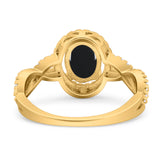 Infinity Shank Oval Natural Stone Ring