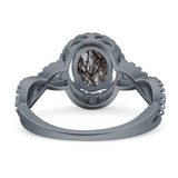 Infinity Shank Oval Natural Stone Ring