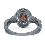 Infinity Shank Oval Natural Stone Ring