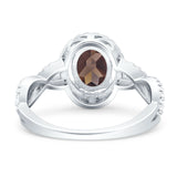 Infinity Shank Oval Natural Stone Ring