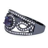 Round Natural Stone Infinity Shank  Ring