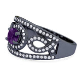 Round Natural Stone Infinity Shank  Ring