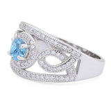 Round Natural Stone Infinity Shank  Ring