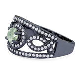 Round Natural Stone Infinity Shank  Ring