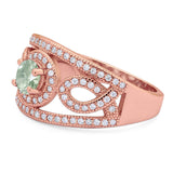 Round Natural Stone Infinity Shank  Ring