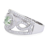 Round Natural Stone Infinity Shank  Ring