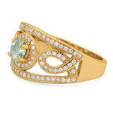 Round Natural Stone Infinity Shank  Ring