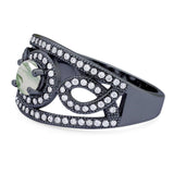 Round Natural Stone Infinity Shank  Ring