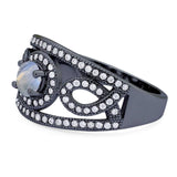 Round Natural Stone Infinity Shank  Ring