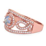 Round Natural Stone Infinity Shank  Ring