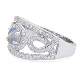 Round Natural Stone Infinity Shank  Ring