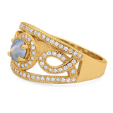 Round Natural Stone Infinity Shank  Ring