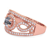 Round Natural Stone Infinity Shank  Ring