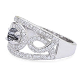 Round Natural Stone Infinity Shank  Ring