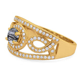 Round Natural Stone Infinity Shank  Ring