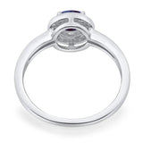 Round Natural Stone Engagement Ring