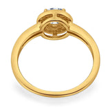 Round Natural Stone Engagement Ring