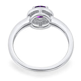 Round Natural Stone Engagement Ring