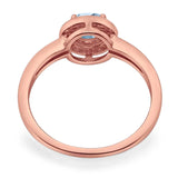 Round Natural Stone Engagement Ring