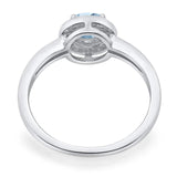 Round Natural Stone Engagement Ring