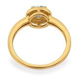 Round Natural Stone Engagement Ring