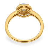 Round Natural Stone Engagement Ring