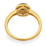 Round Natural Stone Engagement Ring