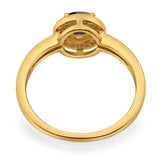 Round Natural Stone Engagement Ring