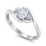 Art Deco Oval Natural Stone Three Stone Ring