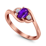 Art Deco Oval Natural Stone Three Stone Ring