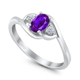 Art Deco Oval Natural Stone Three Stone Ring